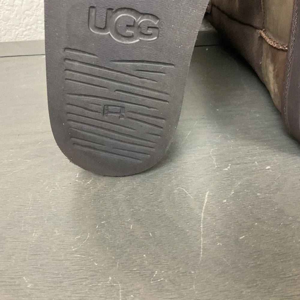 Ugg Australia Jesslyn Leather & Suede Chocolate Brown Boots Girls' Size 3 US